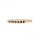 11 Stone Garnet Milgrain Bezel Band