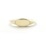 Oval Milgrain Signet Ring