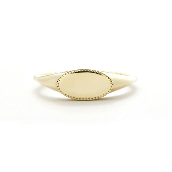 Oval Milgrain Signet Ring