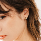 Half dome pave diamond Orbit Earrings