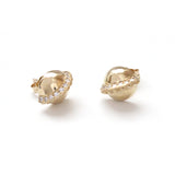 Half dome pave diamond Orbit Earrings