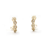 Wavy diamond double beaded hoop earrings