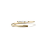 Open cross over pave set diamond band