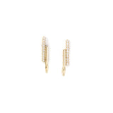 Double bar diamond hoop earrings