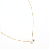 Mini Love Letter Necklace with Dangly Bezel Birthstone (Yellow Gold)